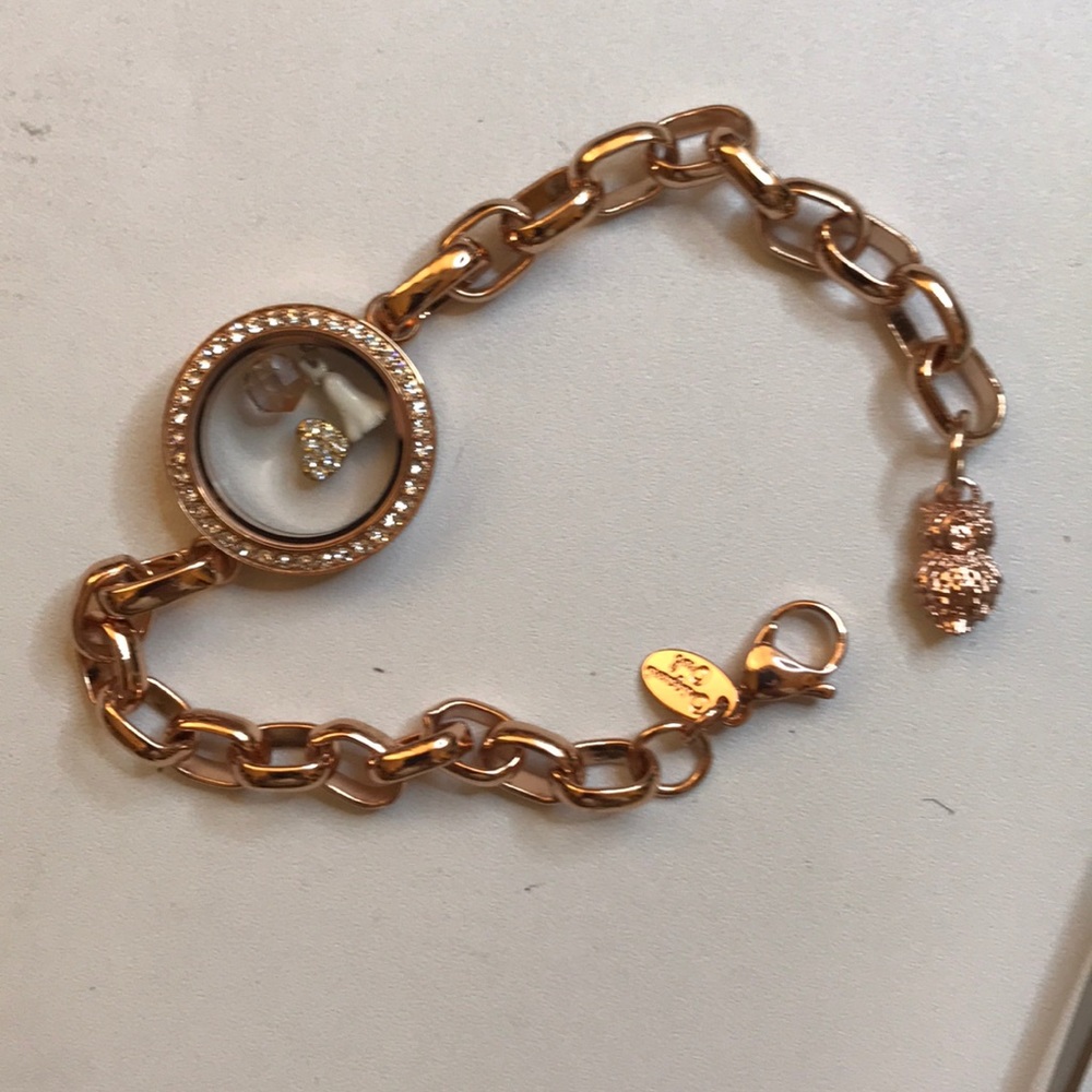 Origami owl engagement/wedding theme bracelet